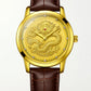 Men’s Gold Dragon Dial Quartz Watch with Leather Strap – Fashion Business Set